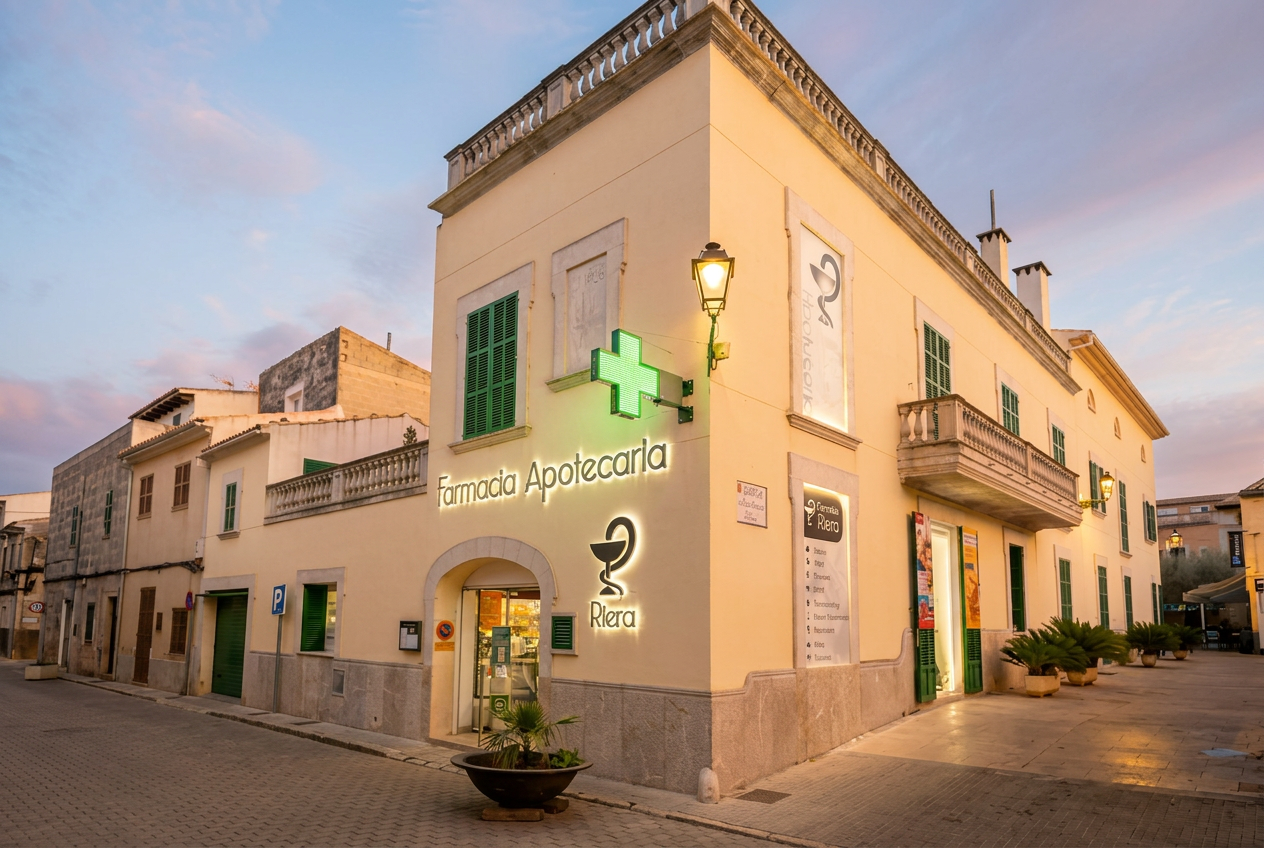 Interior de Farmacia Riera en Petra, Mallorca